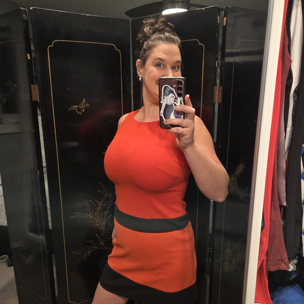 Laundry By Shelli Segal Red and Black Mini Dress